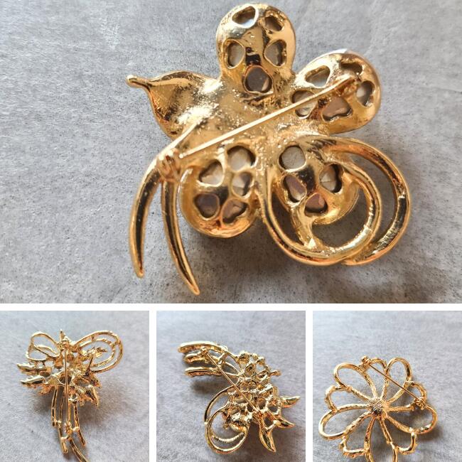 楽天市場】ブローチ【ゴールド ヴィンテージ 】 パール ブローチ