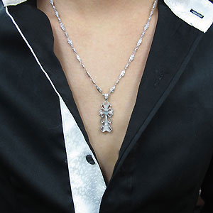 楽天市場】シルバー・メンズ・クロス・ネックレス・ブルートパーズ 父