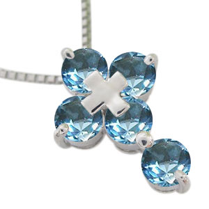 楽天市場】ブルートパーズ ネックレス クロス ペンダント 10金 ユニ