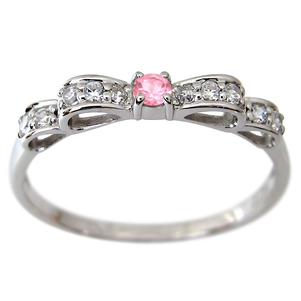 楽天市場】ピンクトルマリン 指輪 リボン 18k K18 ピンクトルマリン