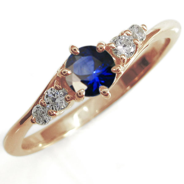 楽天市場】サファイアリング シンプルリング K10 指輪 一粒 : PLEJOUR