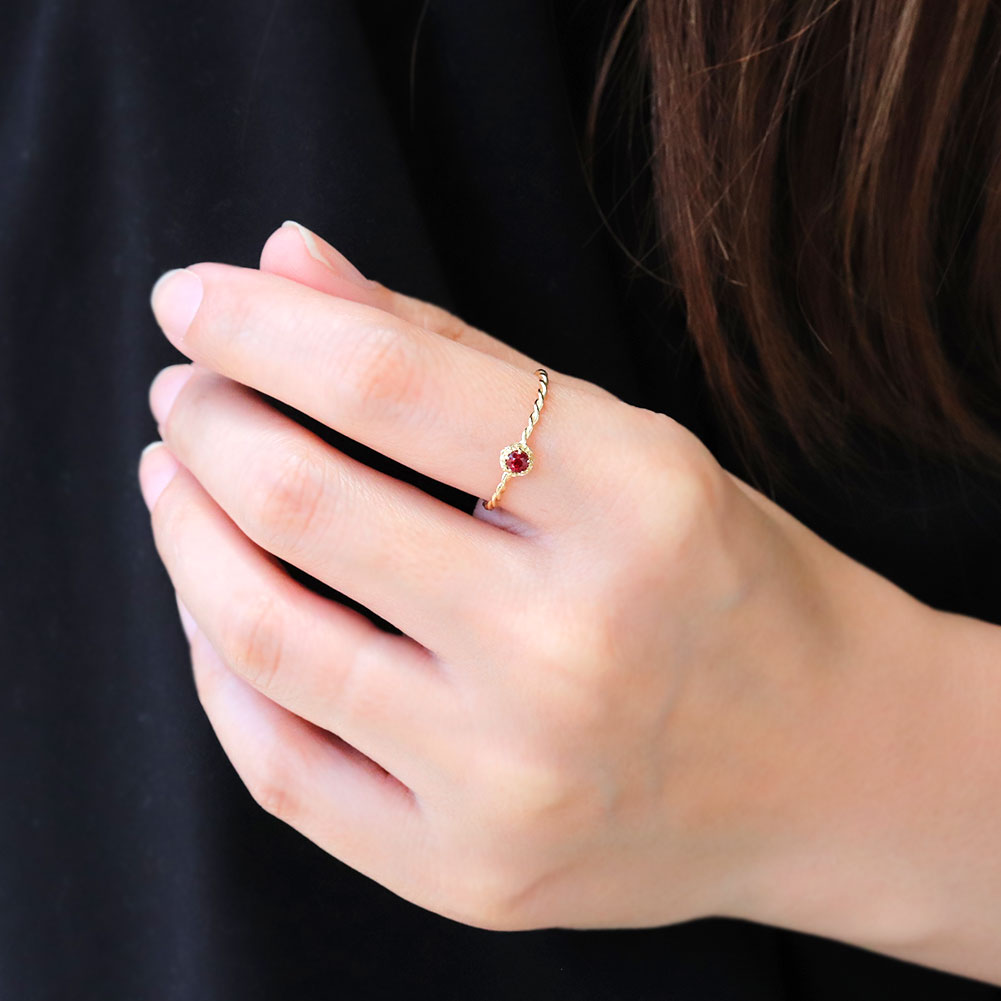 楽天市場】レッドスピネル リング k18 指輪 レディース 18金 18k