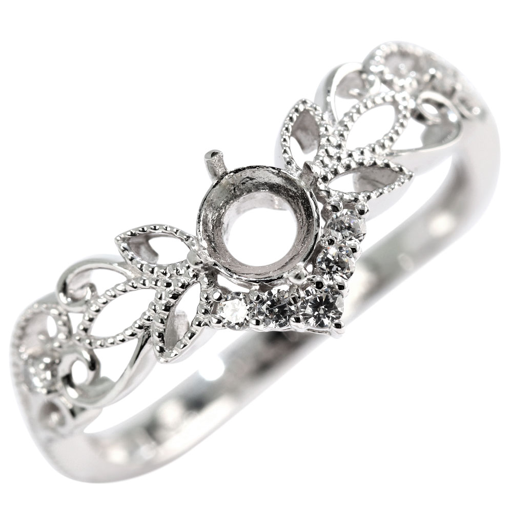 楽天市場】空枠 レディース リング セミオーダー V字 指輪 リーフ