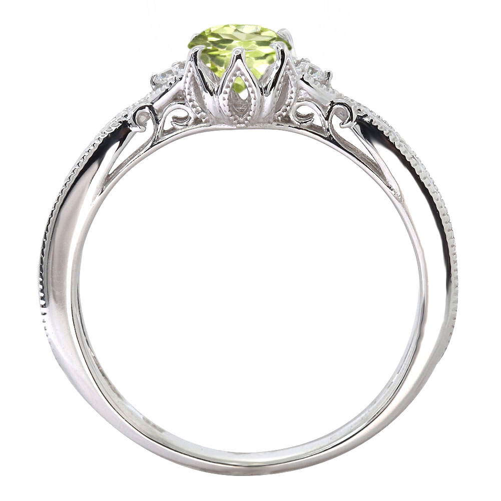 楽天市場】K18 指輪 ペリドット 大粒 天然石 8月 レディース リング 18