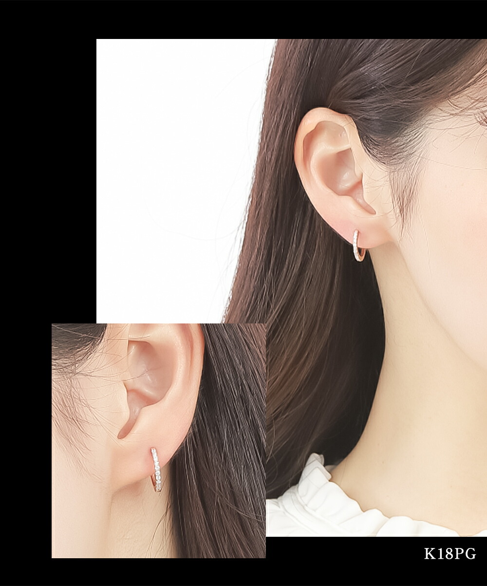 楽天市場】ピアス レディース フープピアス ダイヤモンド プラチナ