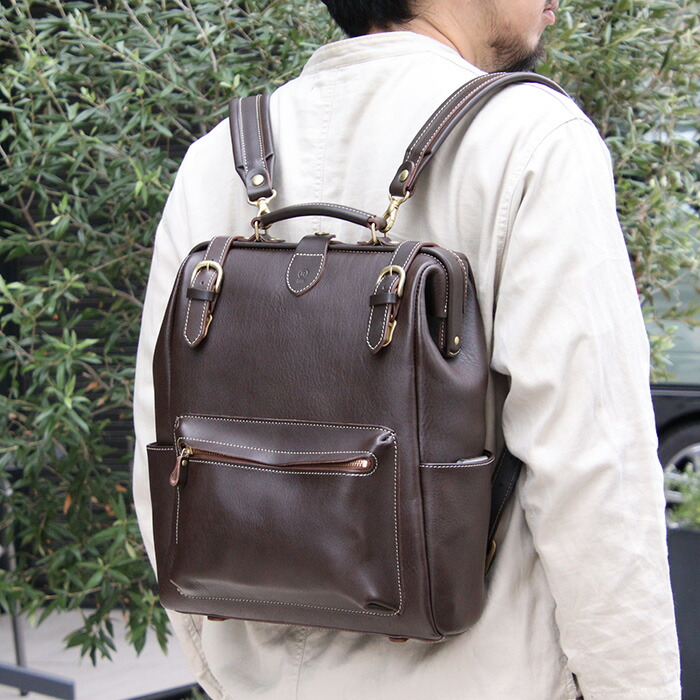 楽天市場】がま口 リュック メンズ ビジネス レザー がま口リュック