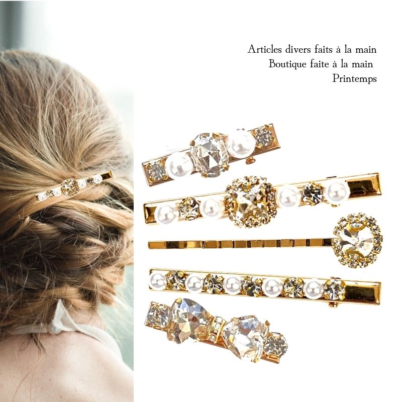 楽天市場】ヘアクリップ 5点セット ビジュー ヘアピン おしゃれ 大人