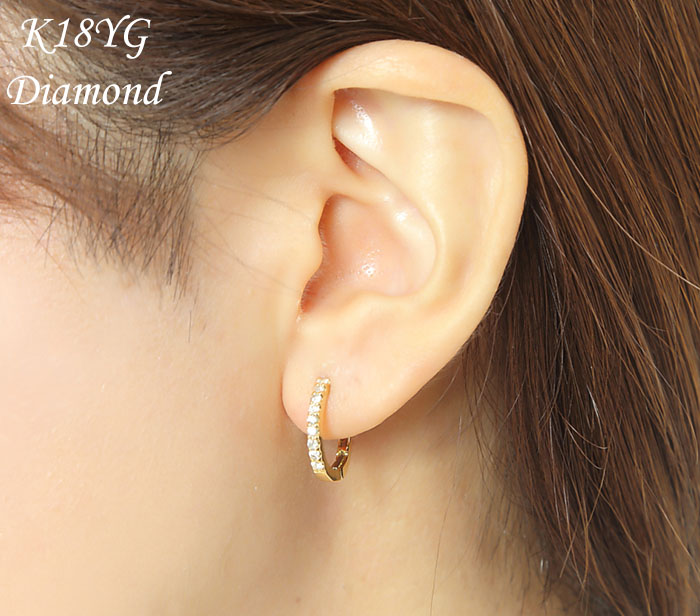 楽天市場】ピアス レディース ダイヤ ダイヤピアス フープ