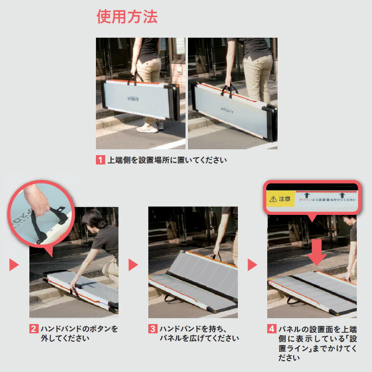 楽天市場】スロープ 車椅子 ケアスロープ 幅70cm×長さ240cm CS240C