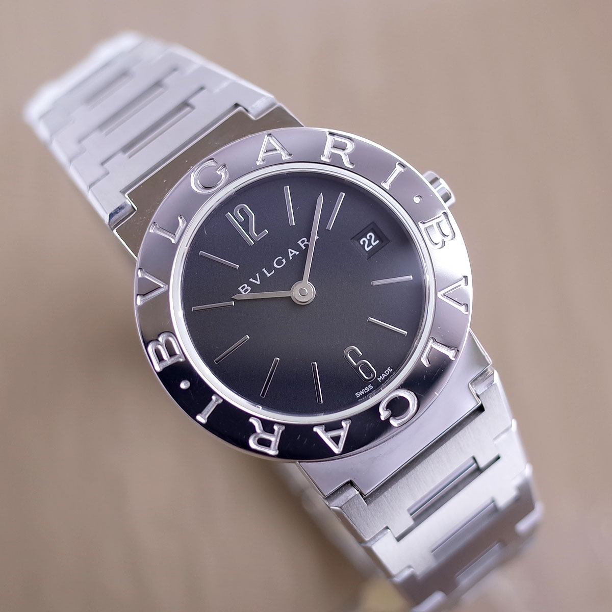 楽天市場】BVLGARI ブルガリブルガリ BB26SS 黒文字盤 デイト