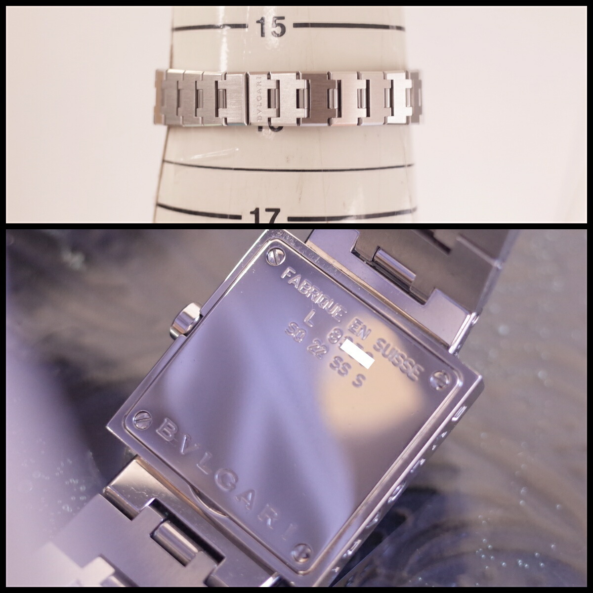 楽天市場】ブルガリ クアドラード SQ22SS 黒文字盤 スクエア