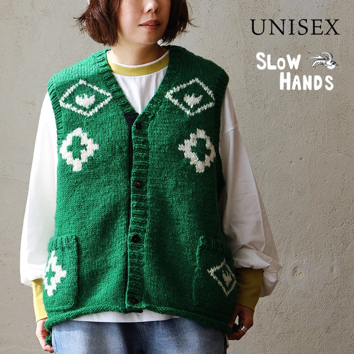楽天市場】SLOW HANDS スローハンズ ベスト ニットベスト 重ね着
