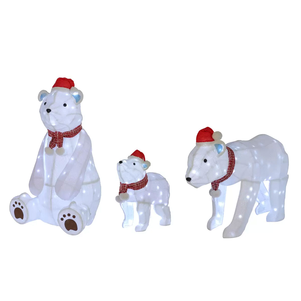 楽天市場】【送料無料】シロクマの親子 3体セット LEDライト370球付き