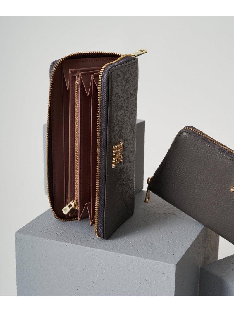 楽天市場】モノグラムプレートラウンドジップウォレット russet