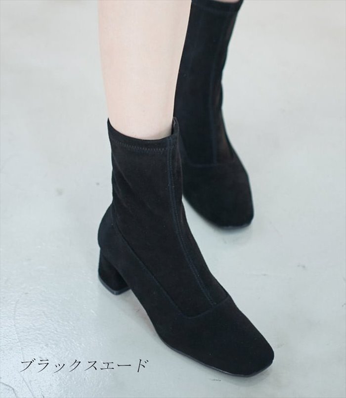 楽天市場】本革 ラム革 ショートブーツ 太ヒール ローヒール