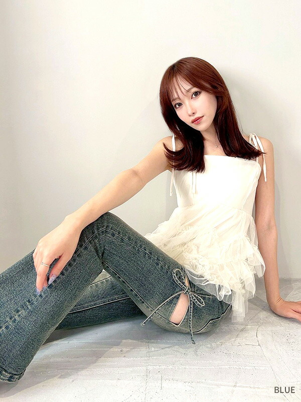 楽天市場】RESEXXY リゼクシー デニム パンツ カット アウト リボン