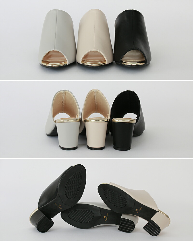 楽天市場】2タイプ オープントゥ ポインテッドトゥ チャンキーヒール