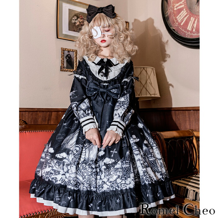 楽天市場】RomelCheo ロリータ キャッスル ナイト ワンピース ゴスロリ