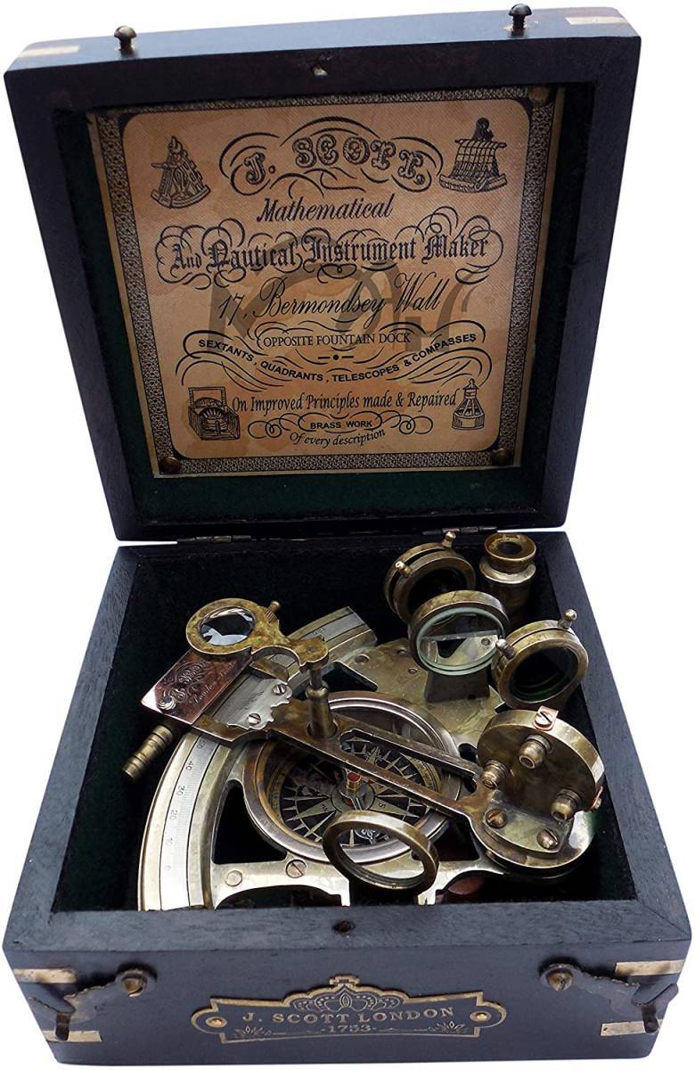 楽天市場】MAH製 アストロラーベ 真鍮製 六分儀、コンパス付き ハード