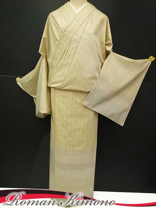 楽天市場】訪問着 正絹 未仕立て 渡源織物米沢紬訪問着 クリーム色 藤