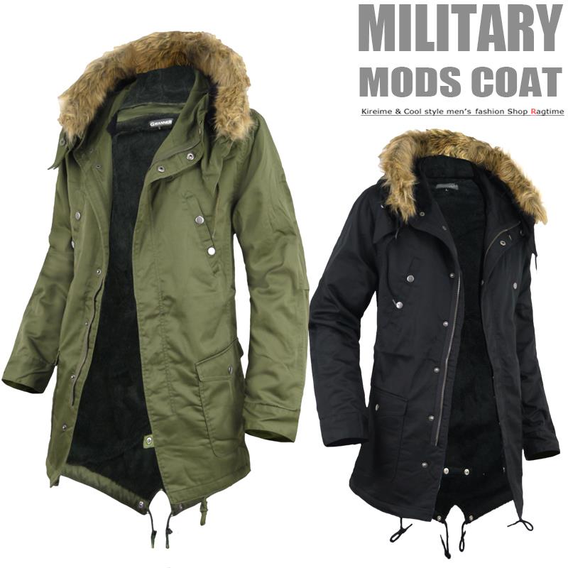 楽天市場】モッズコート メンズ ボア 裏ボア ミリタリーコート ハーフ