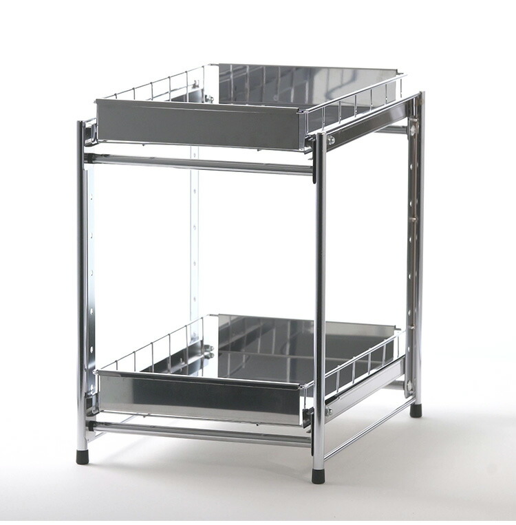 楽天市場】日本製 燕三条 シンク下スライド収納 2段 幅30cm 頑丈