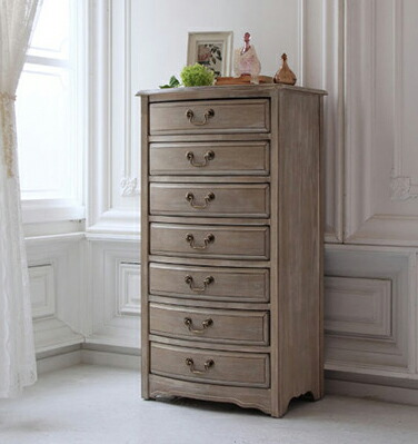 楽天市場】7段チェスト アンティークシャビーシックシリーズ完成品