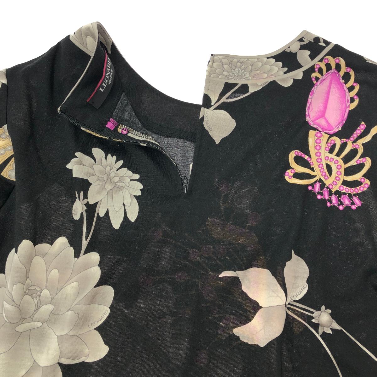 楽天市場】LEONARD レオナール 花柄 長袖 ブラウス 良好 大きいサイズ