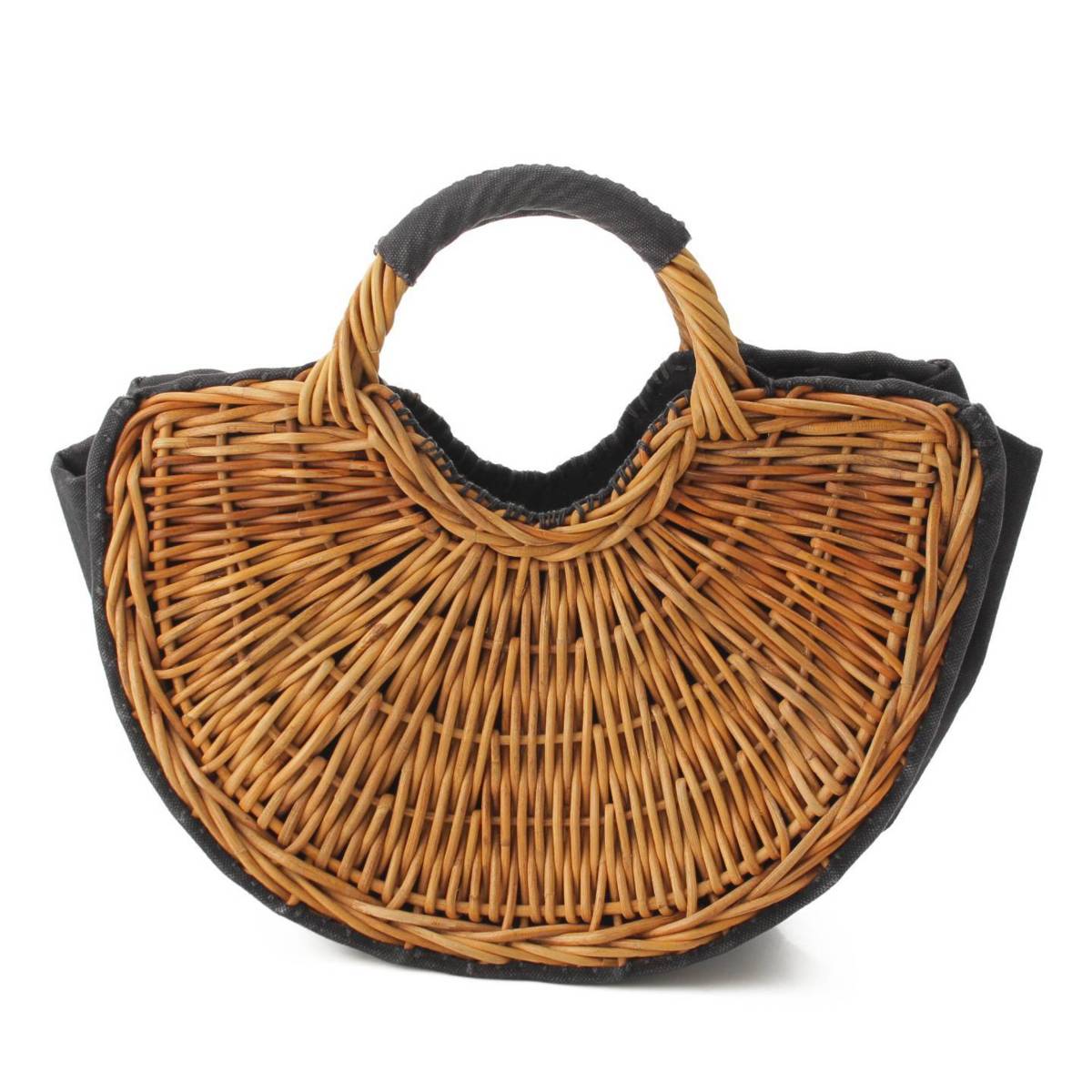 楽天市場】【エバゴス】ebagos 半月型 紅籐×キャンバス かご カゴ