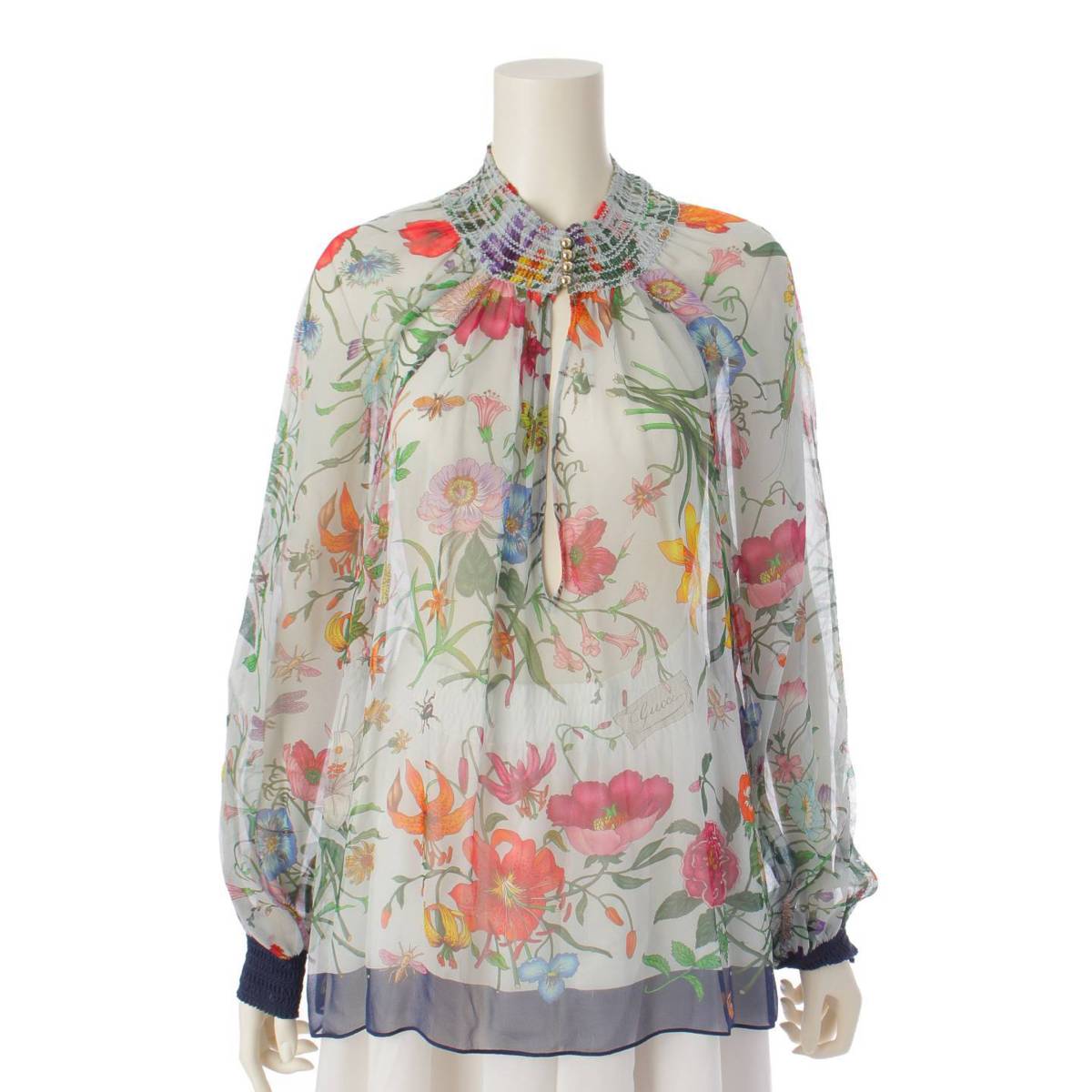 楽天市場】【グッチ】Gucci 14年 フローラ シルク ブラウス シャツ