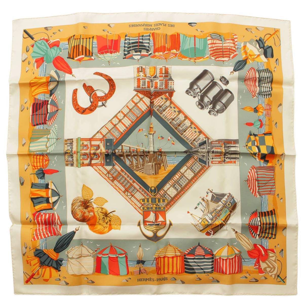 楽天市場】【エルメス】Hermes カレ90 シルクスカーフ CHARMES DES