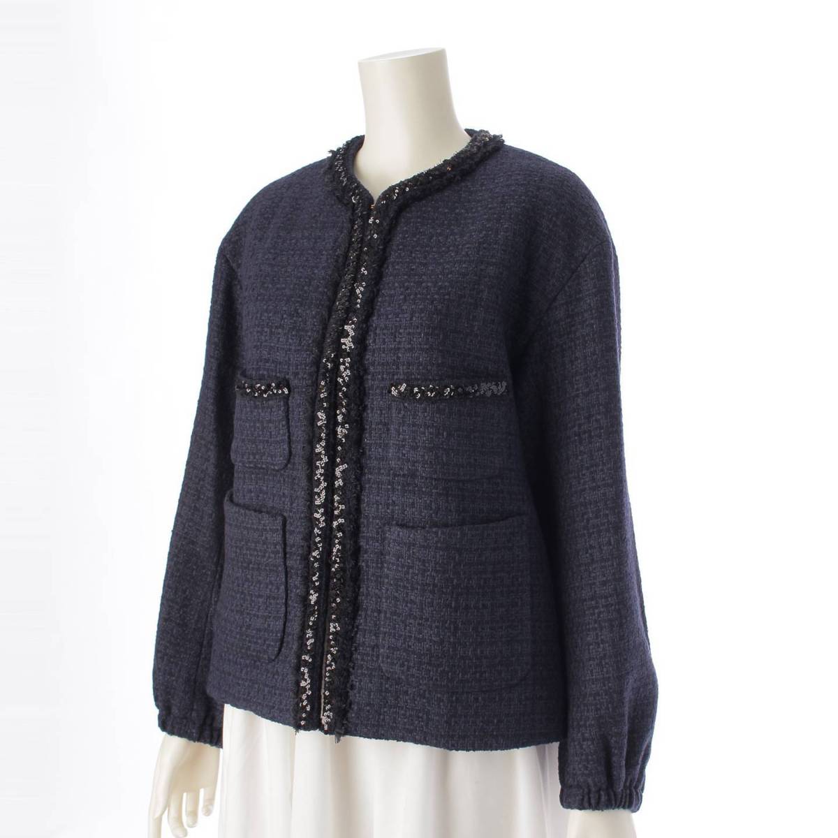 楽天市場】【ドゥロワー】DRAWER ツイード フリンジ スパンコール ノー