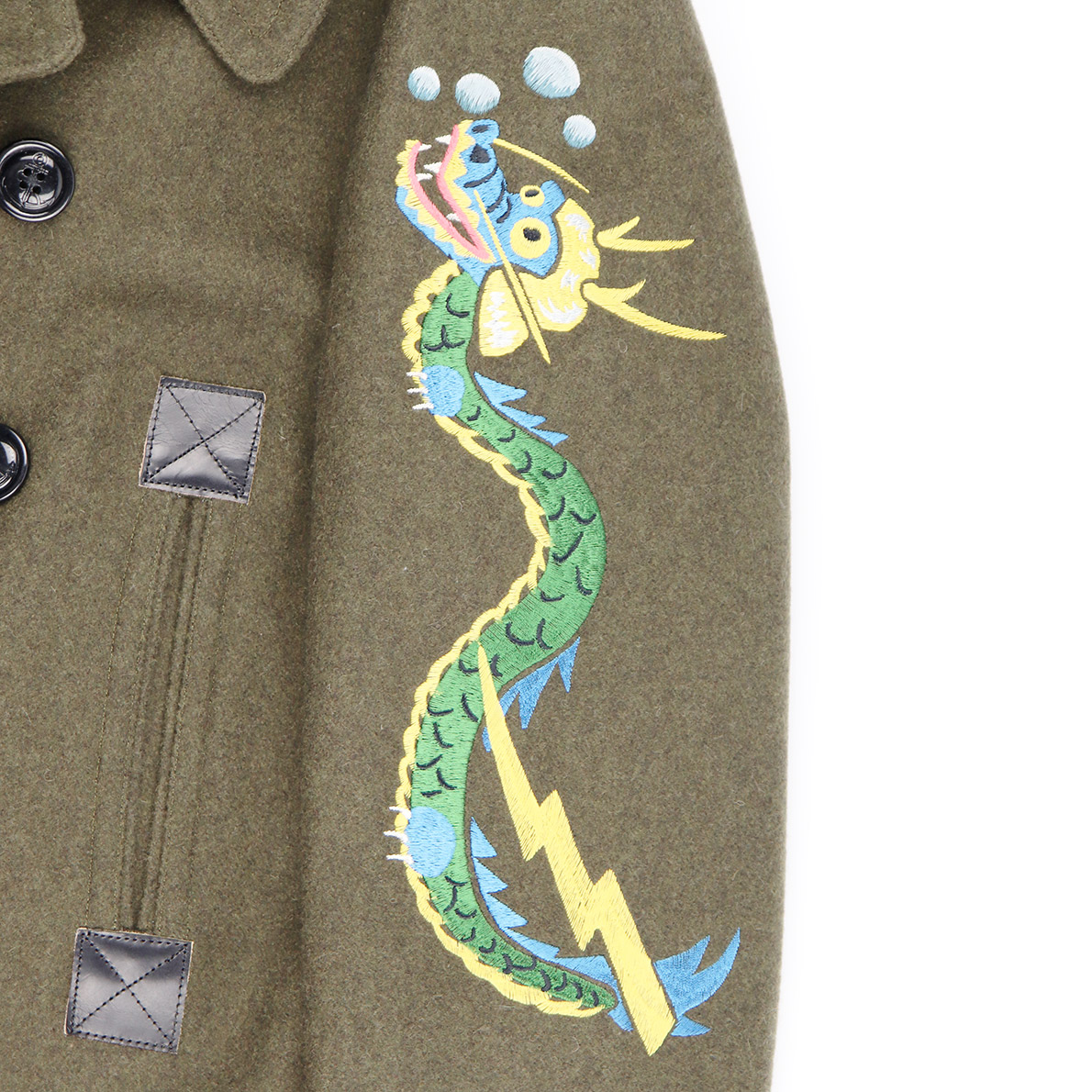 楽天市場】残りLサイズのみ WEIRDO SKULL & SNAKE - PEA COAT (KHAKI