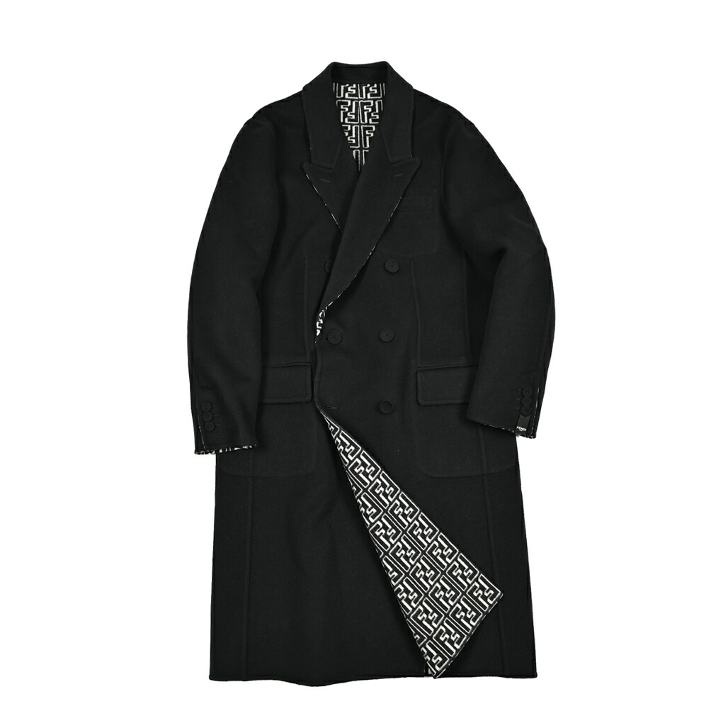 楽天市場】フェンディ FENDI リバーシブル チェスターコート 6Bダブル