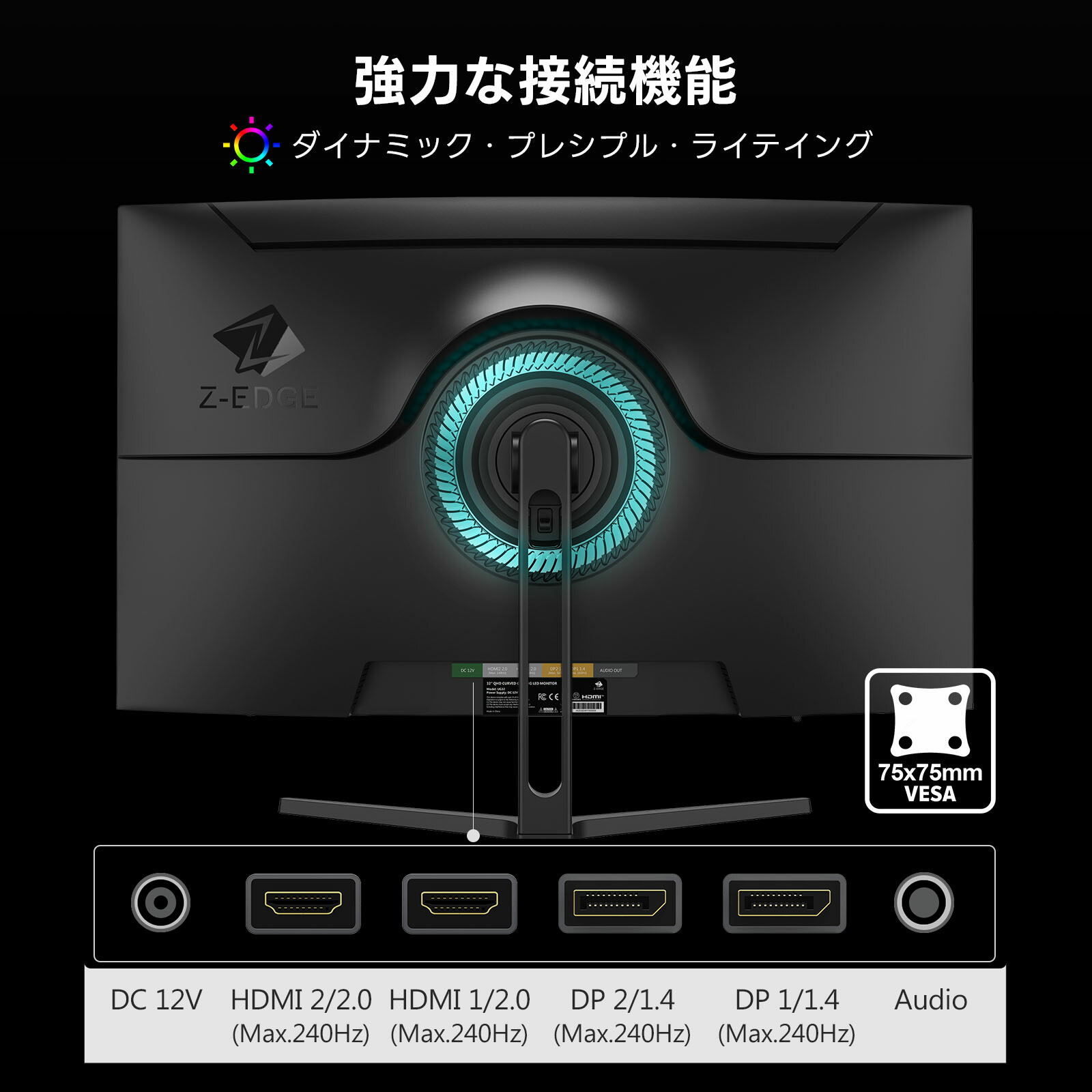 楽天市場】Z-EDGE 湾曲ゲーミングモニター 240Hz 32インチ 1ms 曲面 16