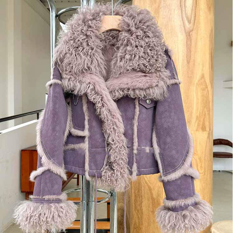 楽天市場】巻きラムファー襟 Wフェイス ラビットファームートン