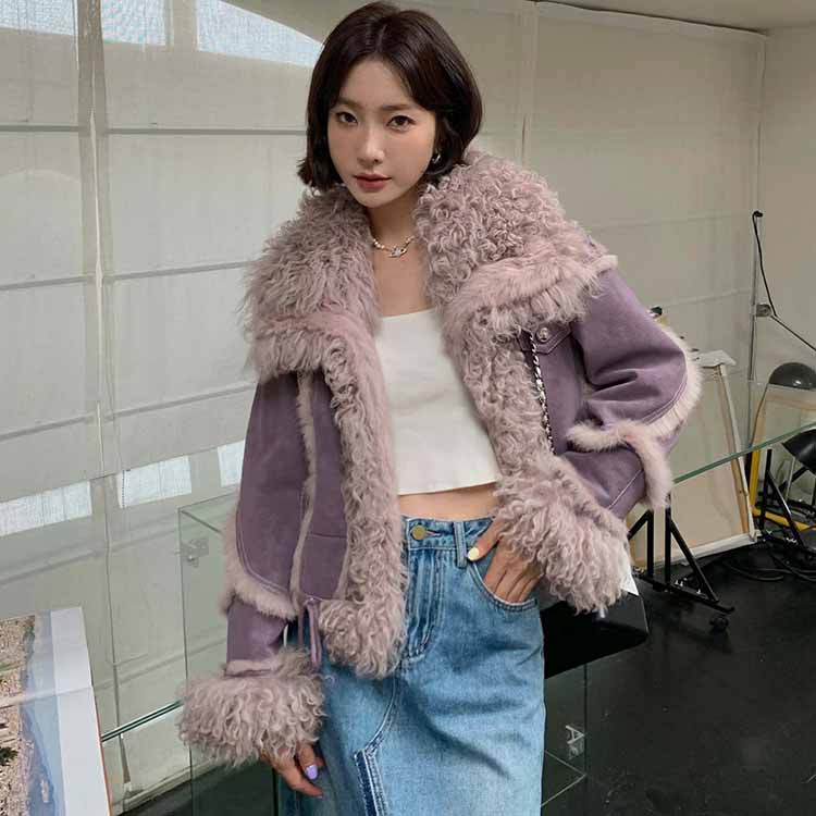 楽天市場】巻きラムファー襟 Wフェイス ラビットファームートン