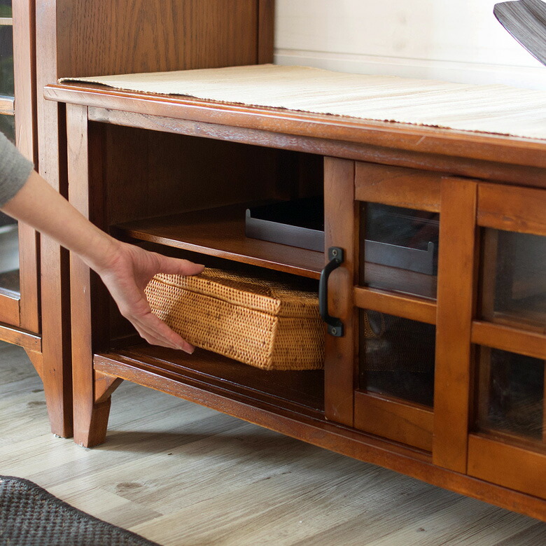 楽天市場】ローボード テレビ台 ワイド 木製 引き出し ガラス扉 幅