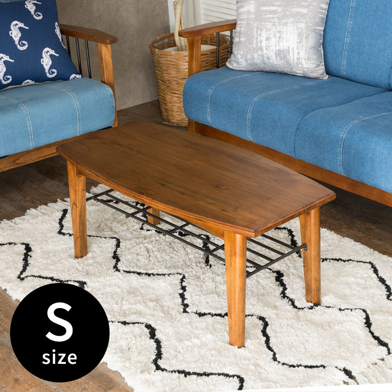 楽天市場】センターテーブル 木製 スチール棚付き 幅90cm 高さ40cm