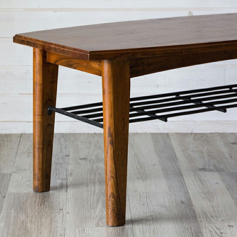 楽天市場】センターテーブル 木製 スチール棚付き 幅90cm 高さ40cm