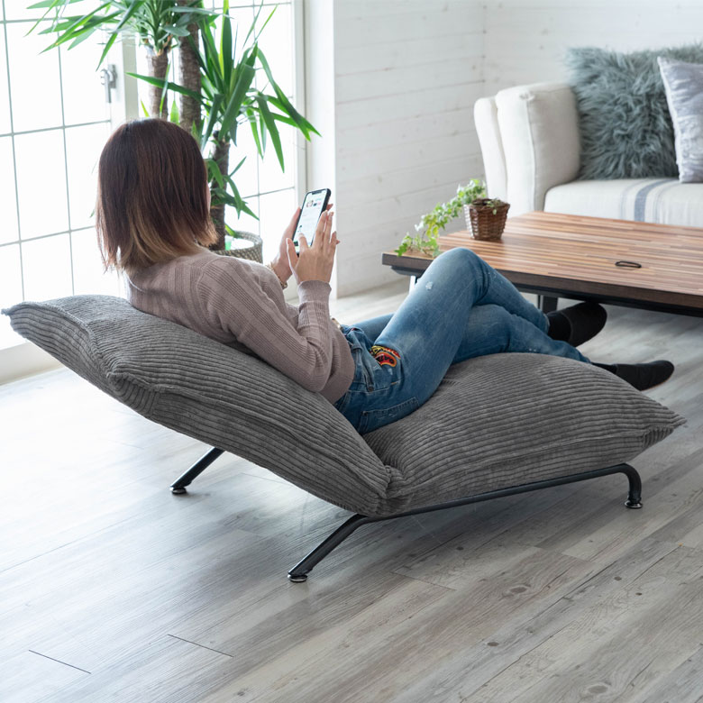 楽天市場】ソファ 一人掛け リクライニング コーデュロイ スチール