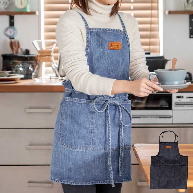 楽天市場】EM デニムエプロン エプロン ショートタイプ 丈63cm デニム