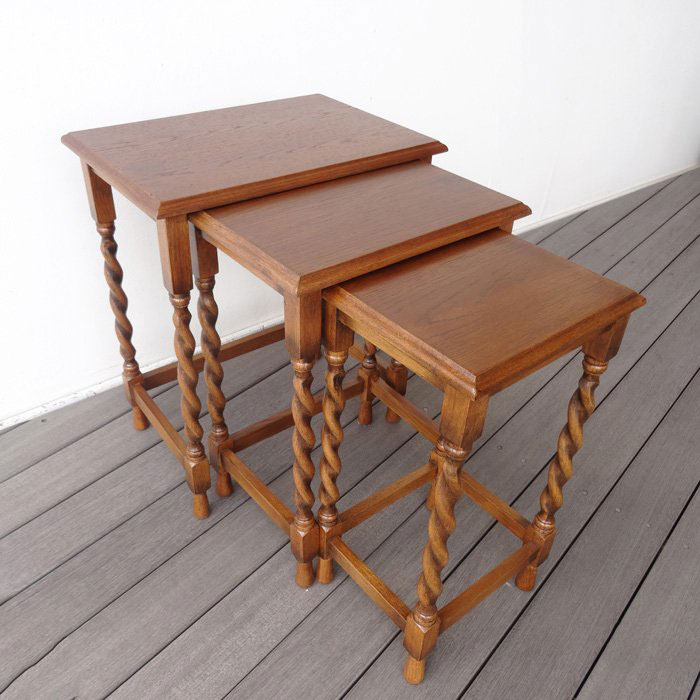 楽天市場】サイドテーブル ネストテーブル クラシック家具 オーク無垢