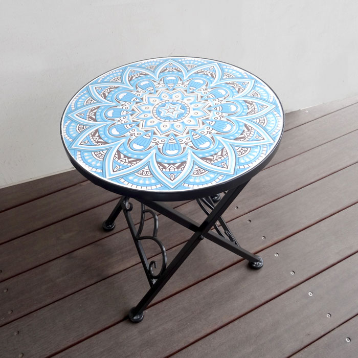 楽天市場】ガーデンテーブル ガーデンファニチャー テーブル ブルー