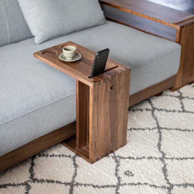 楽天市場】サイドテーブル ソファサイドテーブル ウォールナット