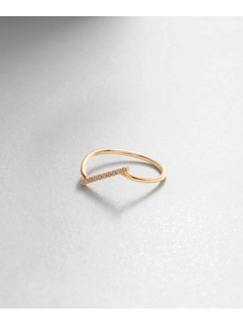 楽天市場】K10ダイヤモンド ダイヤゴナルライン リング COCOSHNIK