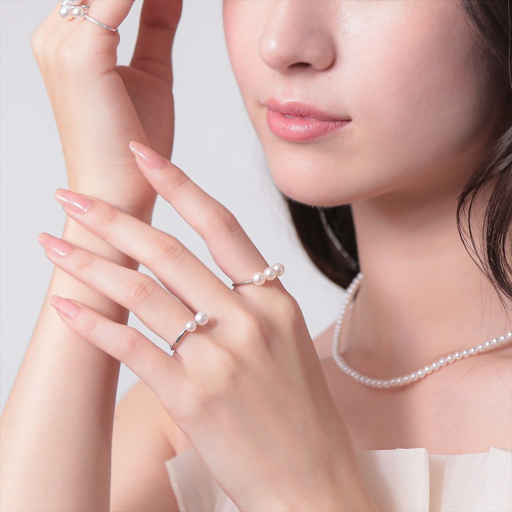 楽天市場】《Carina》 あこや真珠 リング 5.5-6.0mm K18WG/K18YG