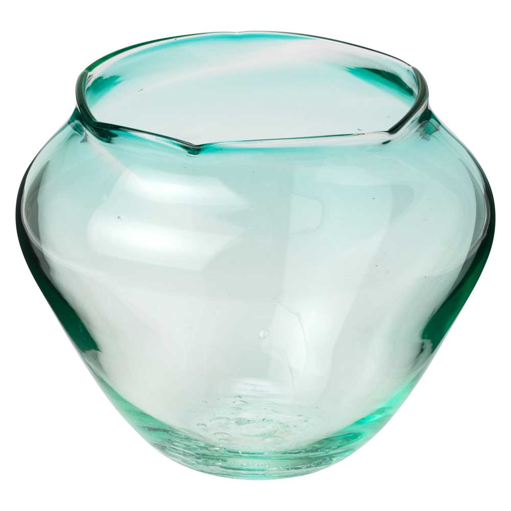 楽天市場】吹きガラスの金魚鉢 大003・緑 宙吹き製法で作られた