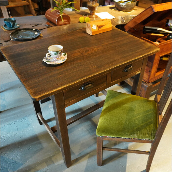 楽天市場】【完成品】木製 アンティーク デスク 単品 89×57 ワーク