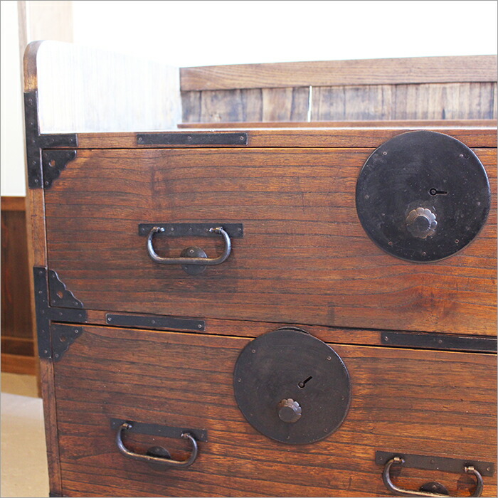 楽天市場】アンティーク 和箪笥 大正時代 和ダンス チェスト 2段 脚